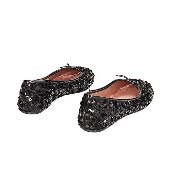 Valerio 1966 Ballerine nere con paillettes | Valerio 1966 Saldi Di Fabbrica