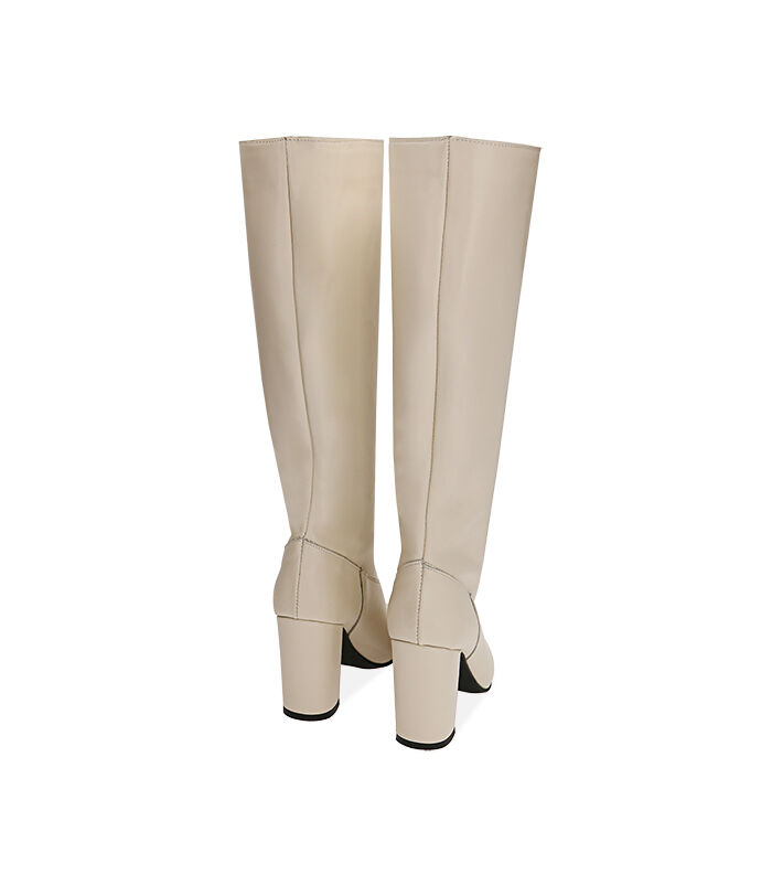 Valerio 1966 Stivali donna panna in pelle tacco 9 cm | Valerio 1966 Trasporto libero internazionale