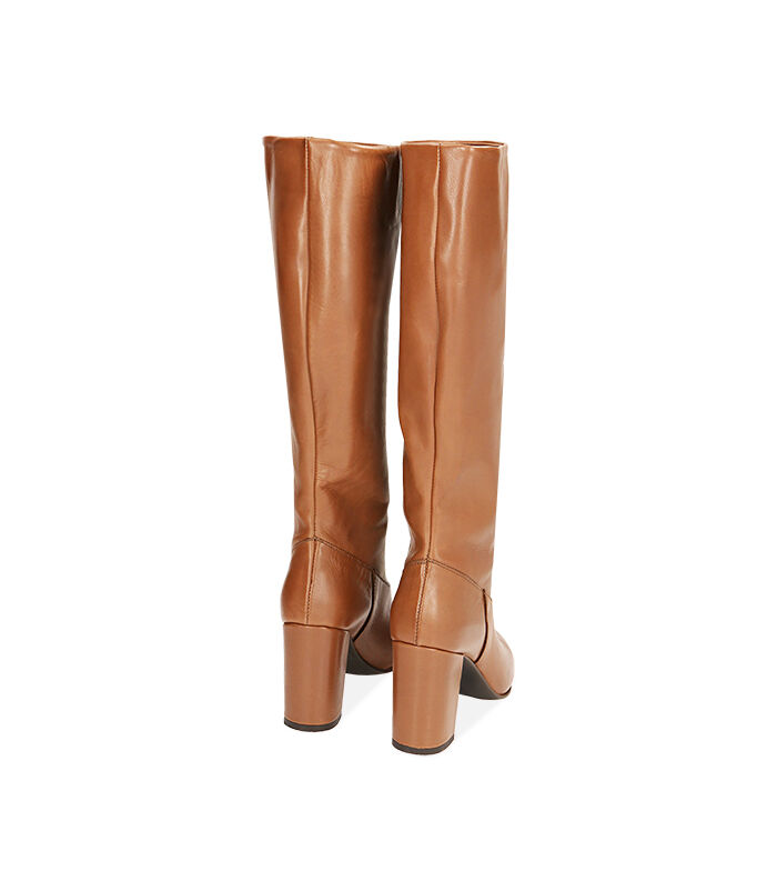 Valerio 1966 Stivali donna cognac in pelle tacco 9 cm | Valerio 1966 Offerte