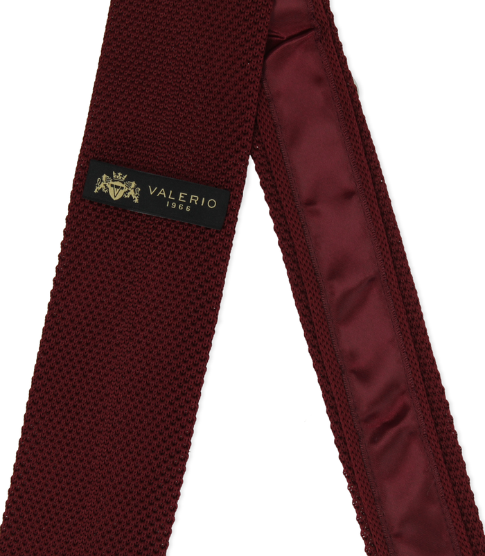 Valerio 1966 Cravatta bordeaux in cotone con fondo dritto uomo | Valerio 1966 Shopping Online