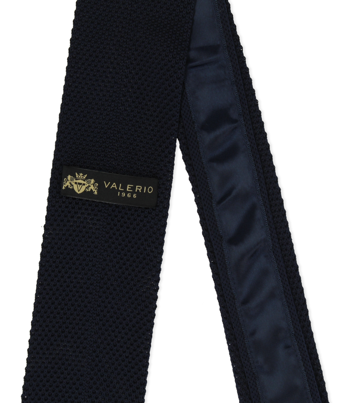 Valerio 1966 Cravatta blu in cotone con fondo dritto uomo | Valerio 1966 Affare Del Giorno