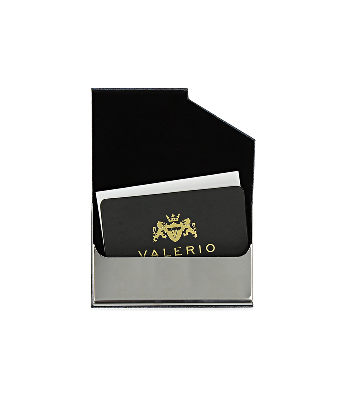Valerio 1966 Portamonete blu da uomo in pelle con logo embossed | Valerio 1966 Online