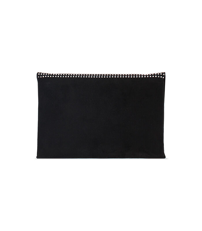 Valerio 1966 Pochette nera-argento in microfibra con pietre | Valerio 1966 Pezzi Unici