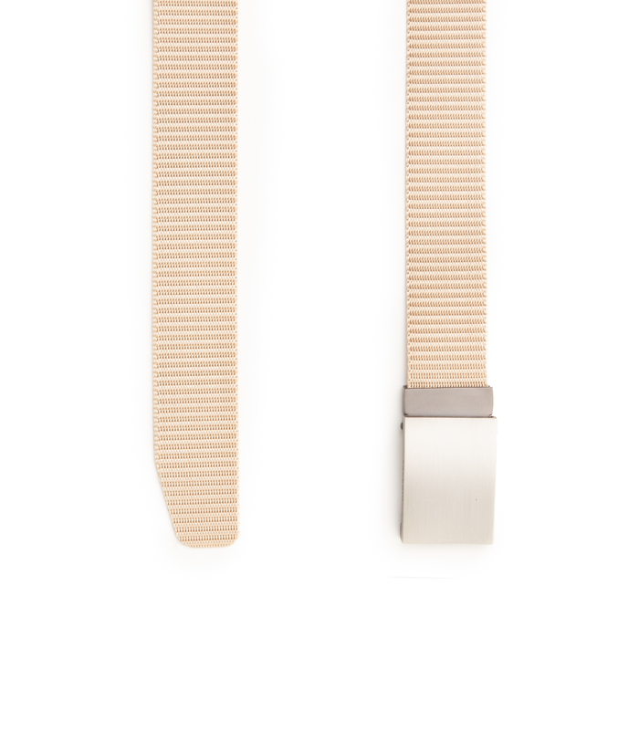 Valerio 1966 Cintura beige in tessuto intrecciato con fibbia a placca uomo | Valerio 1966 Qualità Garantita