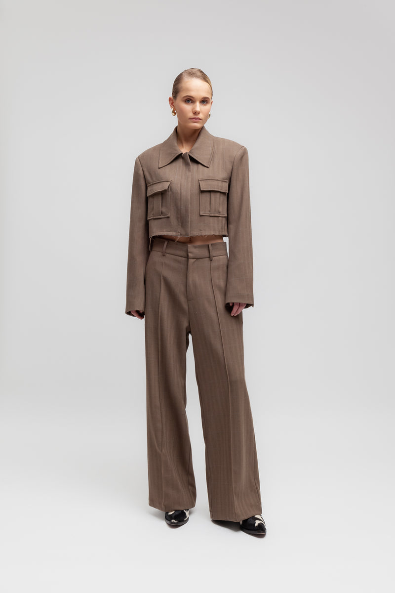 Weili zheng Pantalone wide leg in panno spigato Fino al 60% di sconto