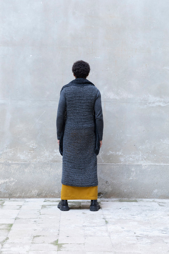 ﻿Zerobarracento Hand-Knit Maxi Wool Dress Saldi Di Fabbrica