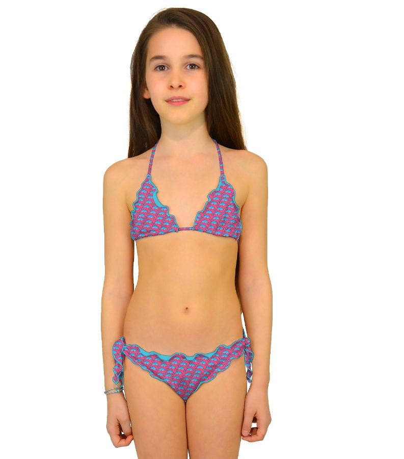 Zeybra TRIANGOLO BAMBINA ARRICCIATO DELFINI PINK Outlet