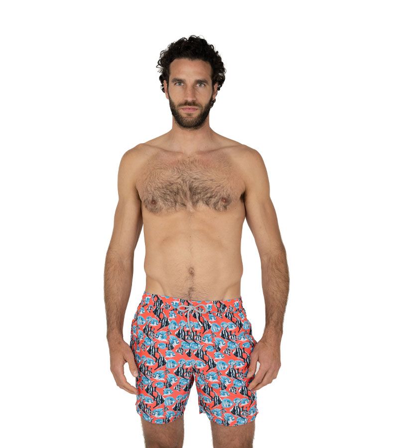 Zeybra COSTUME UOMO PESCI RECYCLED CORALLO FLUO Novità